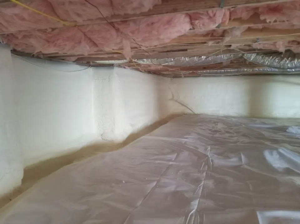 Crawl space encapsulation with closed-cell spray foam for Attic Insulation in Tiffin